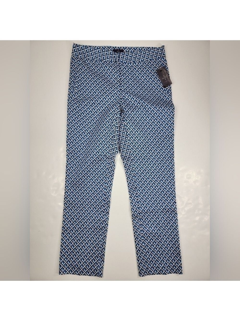 NEW NYDJ Not Your Daughters Jeans 2P Blue Apex Tiles Stretch Crop Pant Women NWT